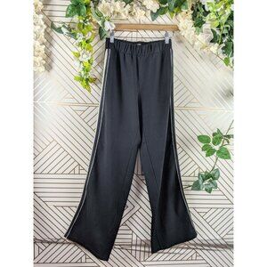 J. Crew x Universal Standard Black Side stripe pants High Rise Flare Size Small